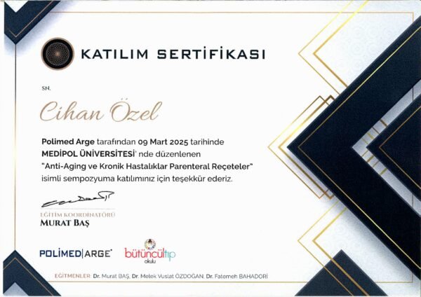 Dr Cihan Özel Sertifikalar